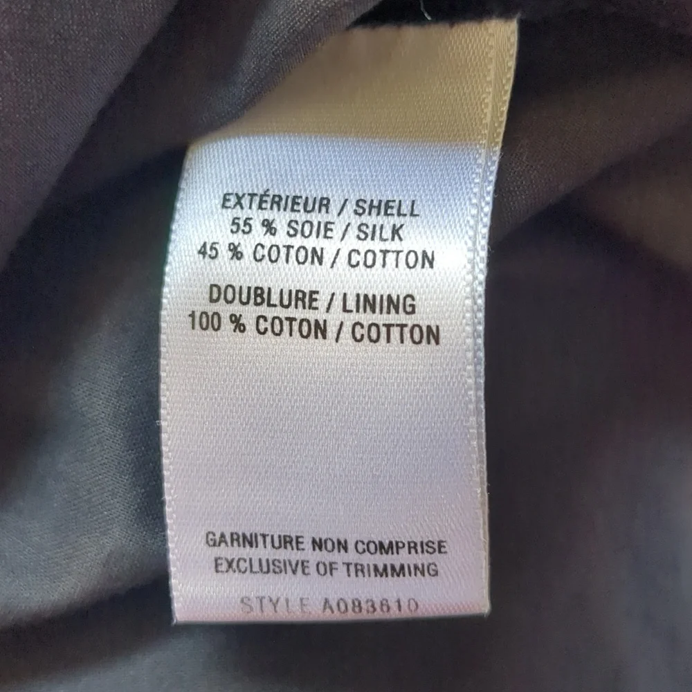 JACOB dress grey silk cotton v-neck sleeveless pleated lined dress 4 - Picture 12 of 12